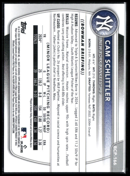 Cam Schlittler 1st Bowman Mojo