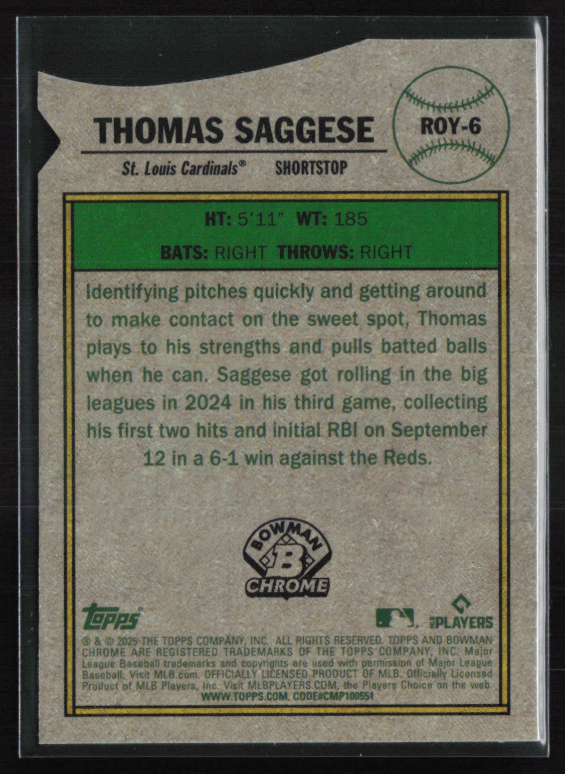 Thomas Saggese RC Rookie Cup