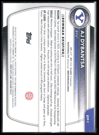 AJ Dybantsa 1st Bowman