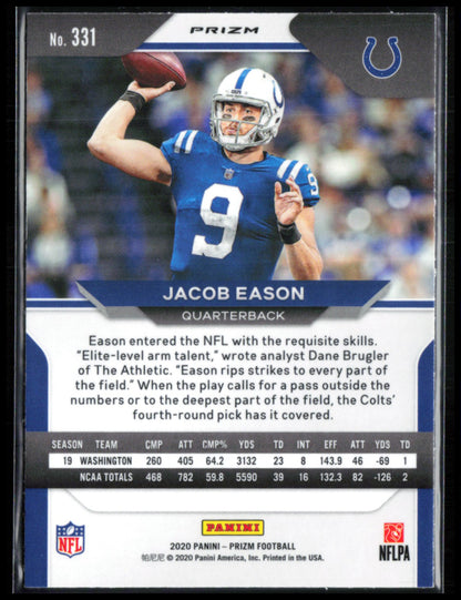 Jacob Eason RC Silver Prizm