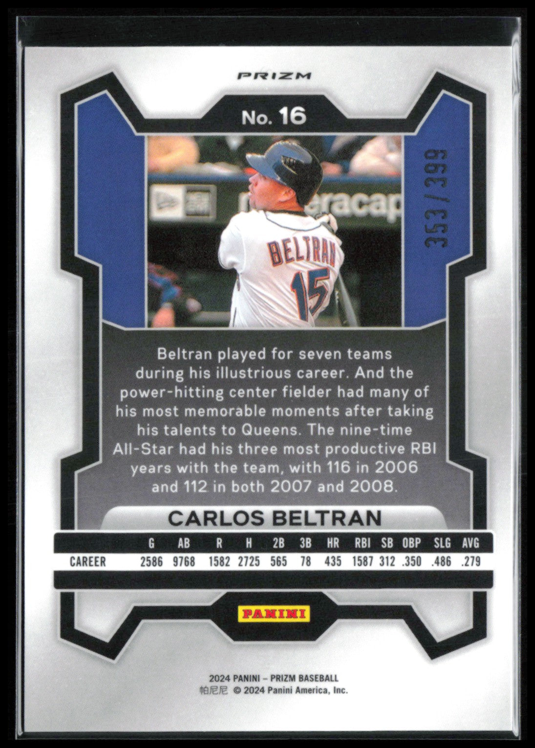 Carlos Beltran Red Pulsar /399