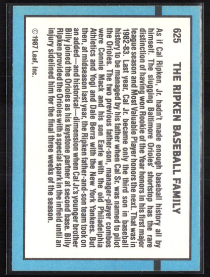 Ripken Baseball Family (Billy Ripken/Cal Ripken Sr./Cal Ripken Jr.)
