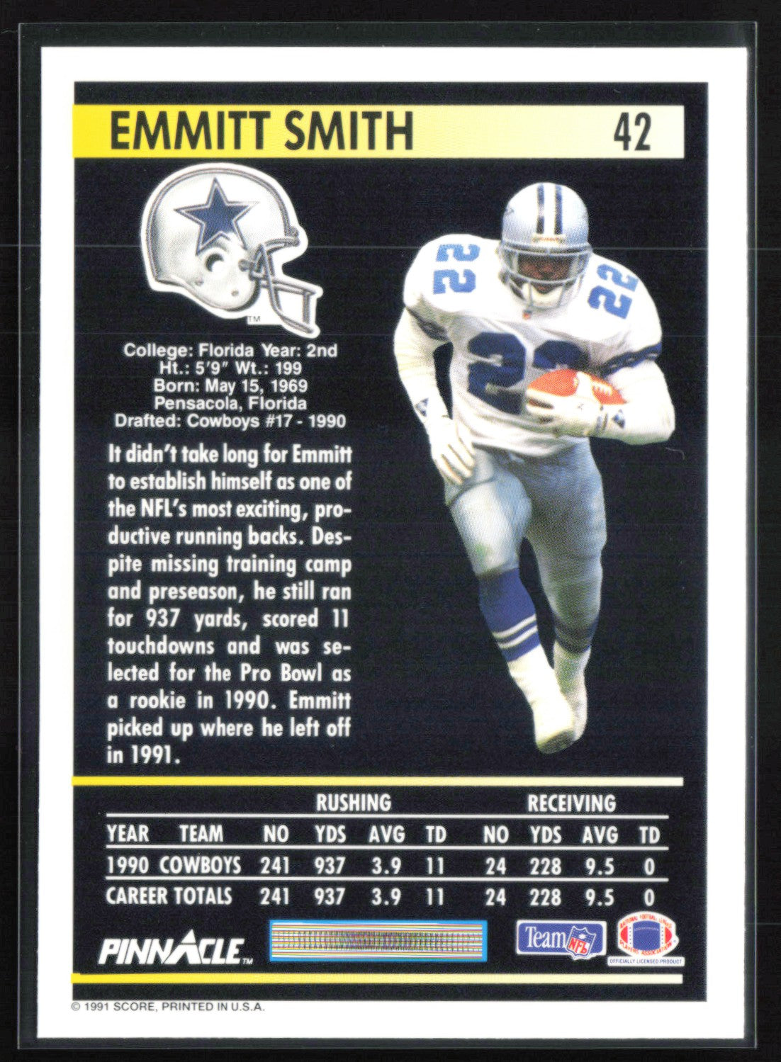 Emmitt Smith 1991 Pinnacle