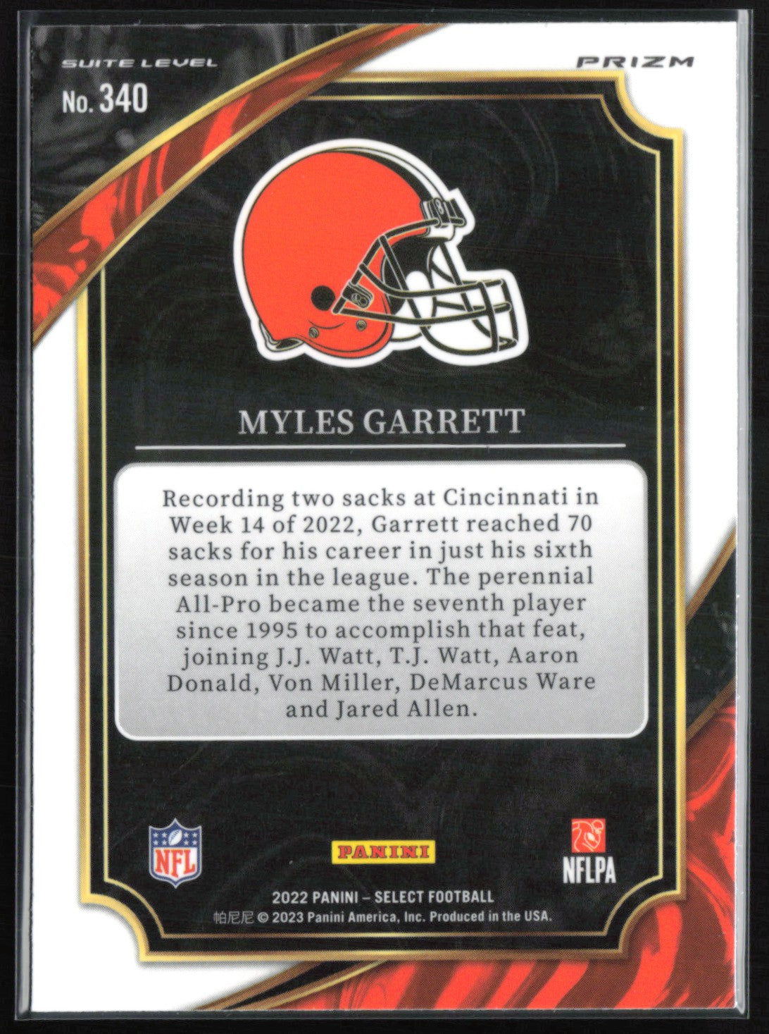 Myles Garrett Silver Suite Level