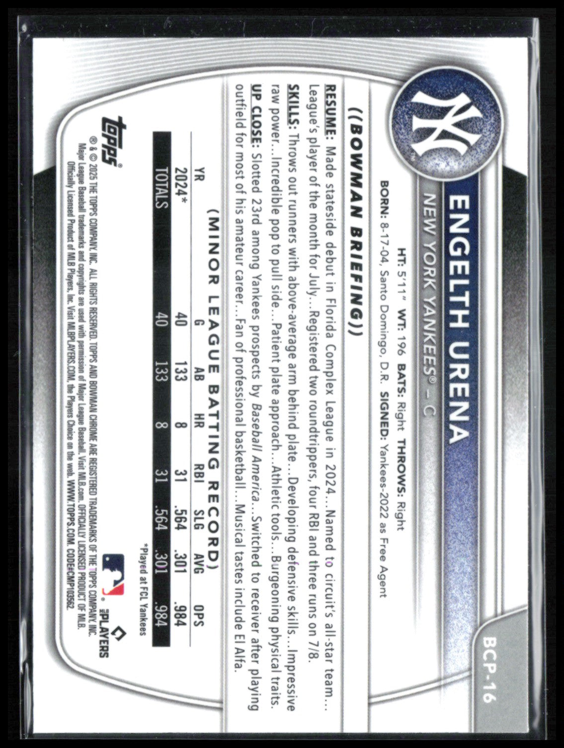 Engelth Urena 1st Bowman Mojo