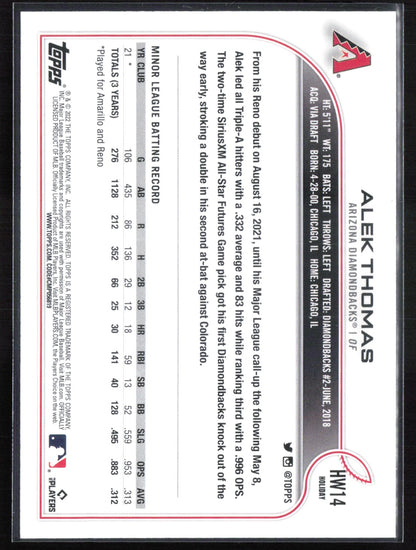 Alek Thomas RC Candy Cane Bat