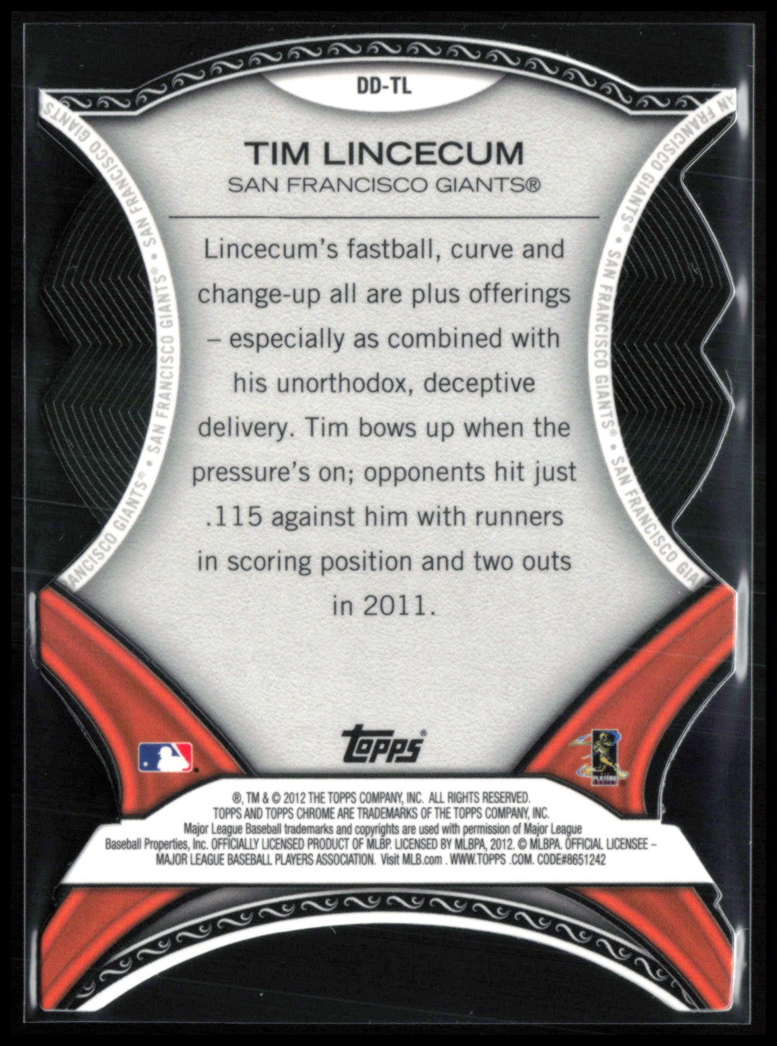 Tim Lincecum Orange Dynamic Die-Cuts