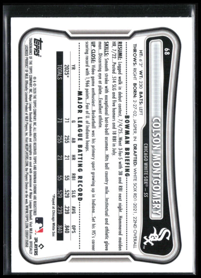 Colson Montgomery RC Red Rookie Logo 2026 Bowman Chrome