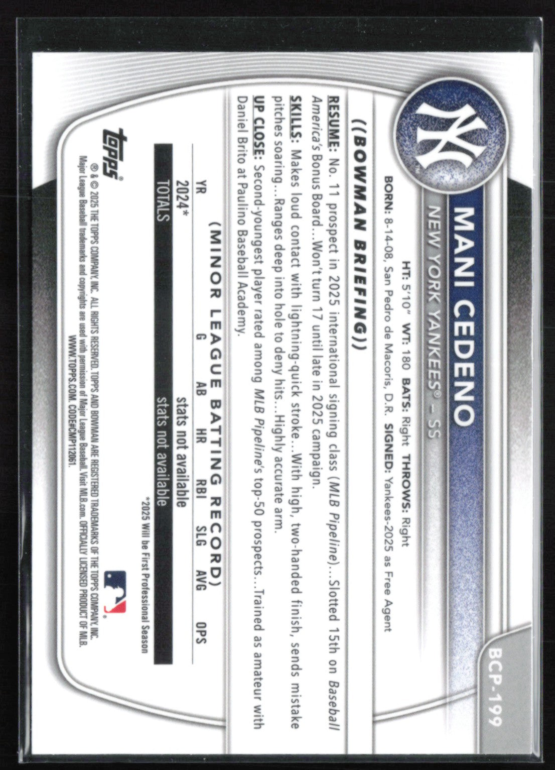 Mani Cedeno 1st Bowman