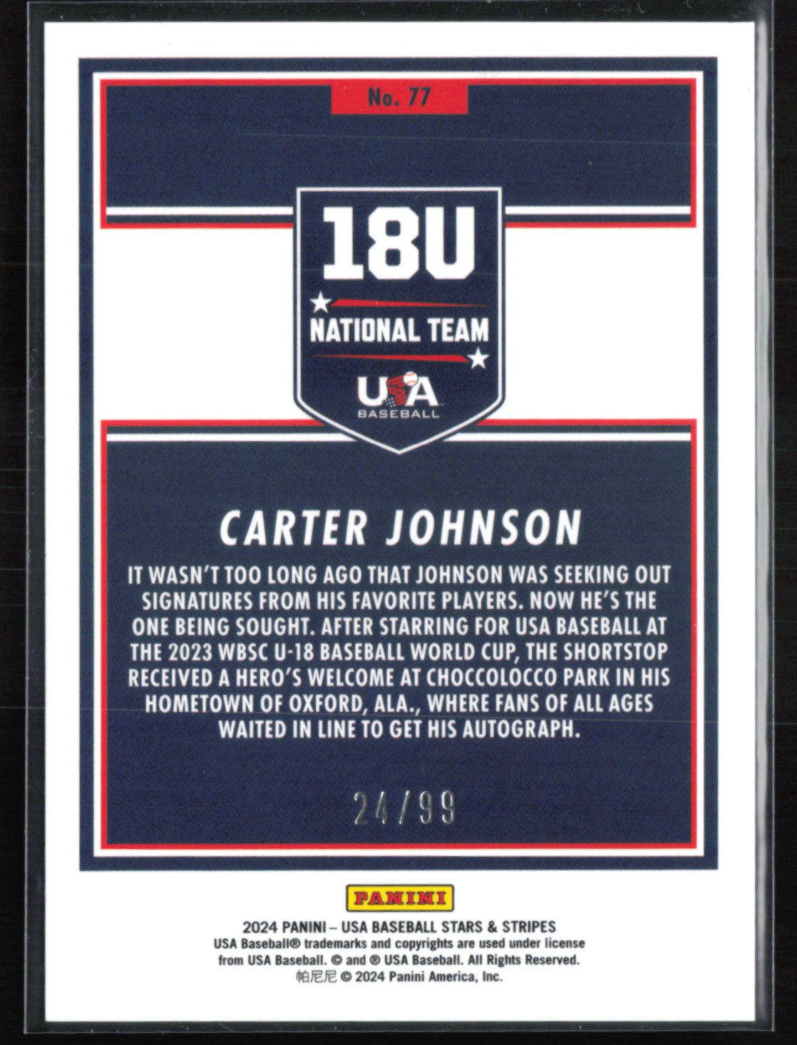 Carter Johnson Purple Pulsar /99