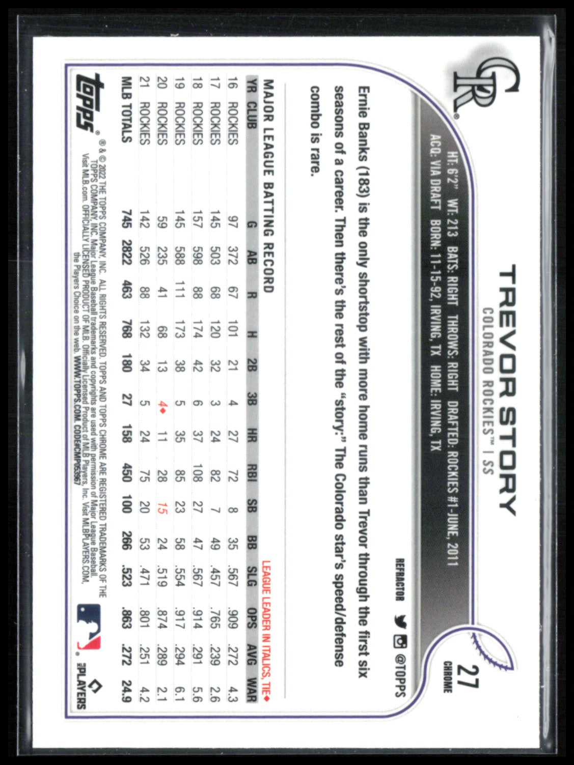 Trevor Story Refractor