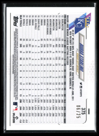 Bubba Starling Orange Sapphire /25 2021 Topps Chrome