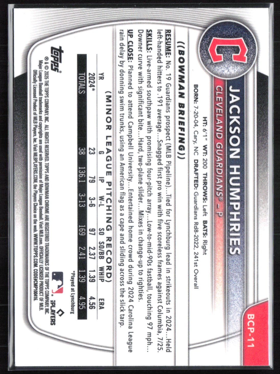 Jackson Humphries 1st Bowman Reptilian