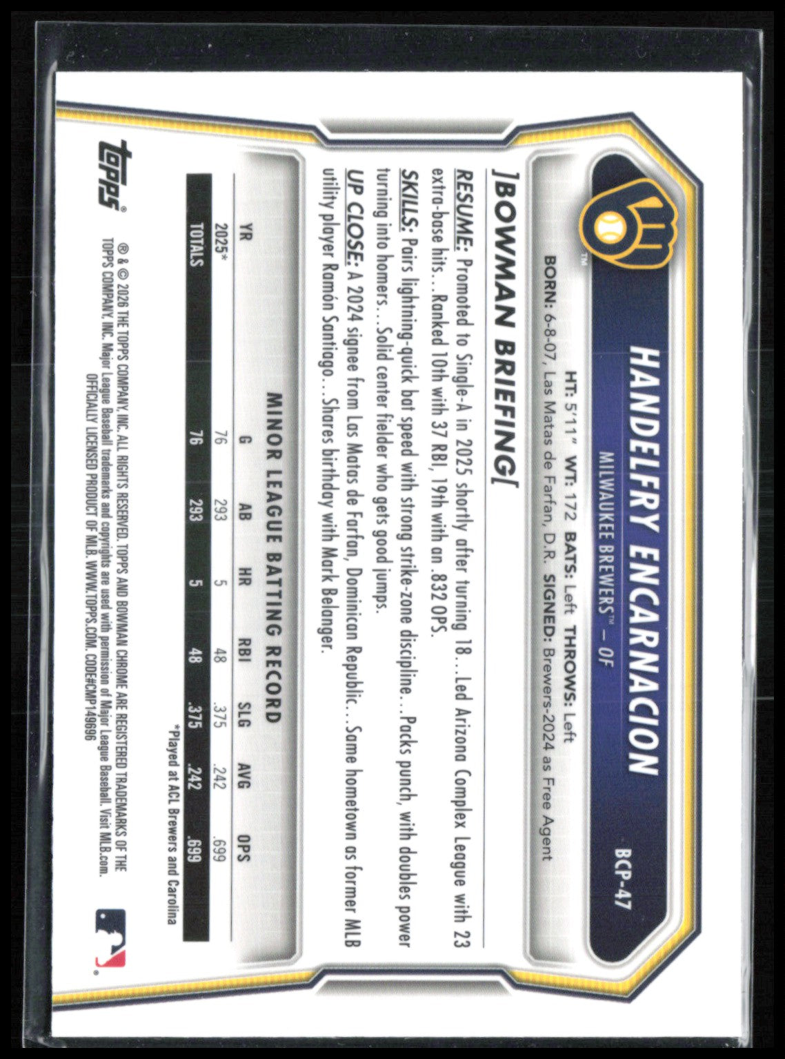 Handelfry Encarnacion 1st Bowman Mojo