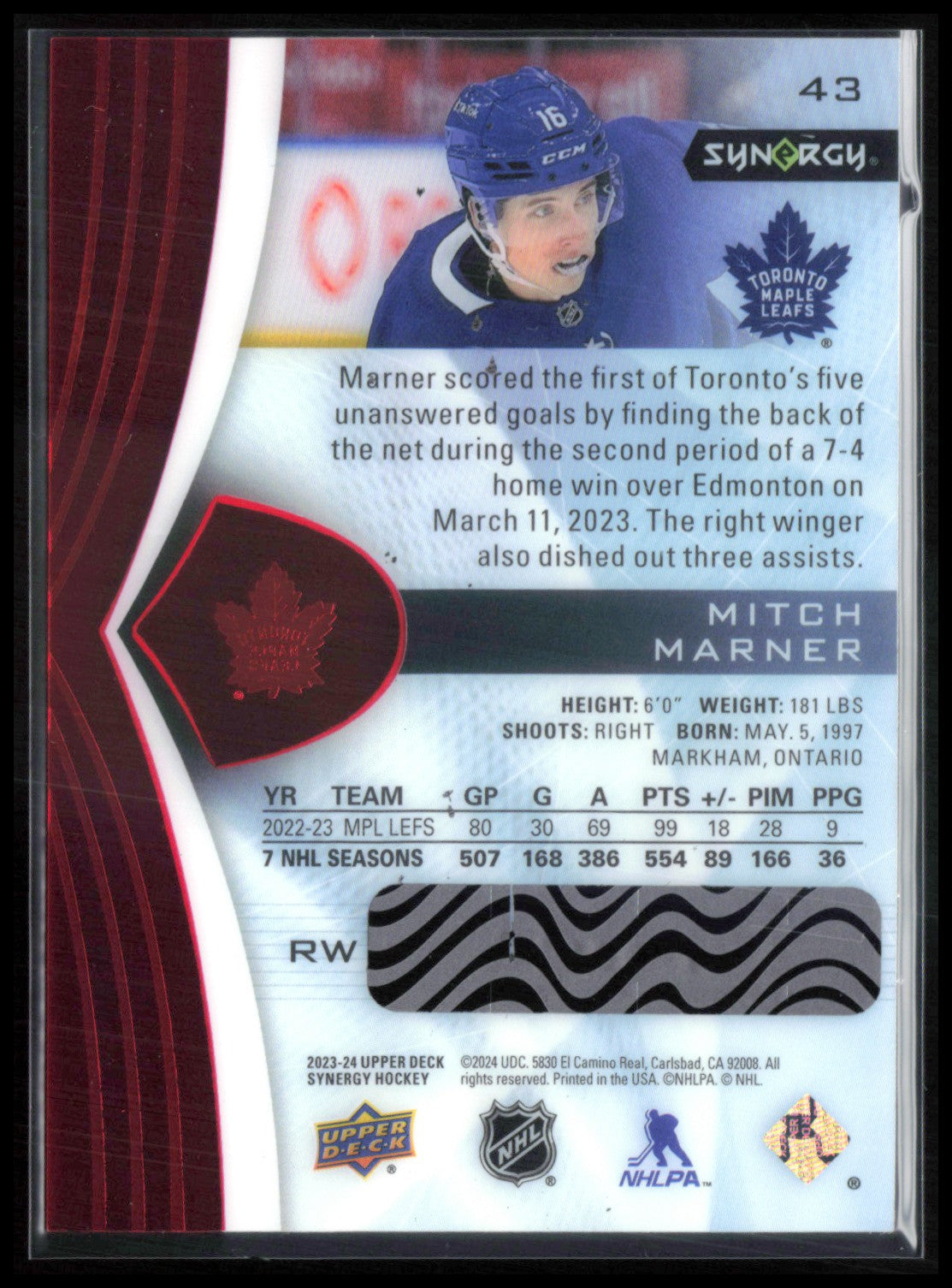 Mitch Marner 2023-25 UD Synergy