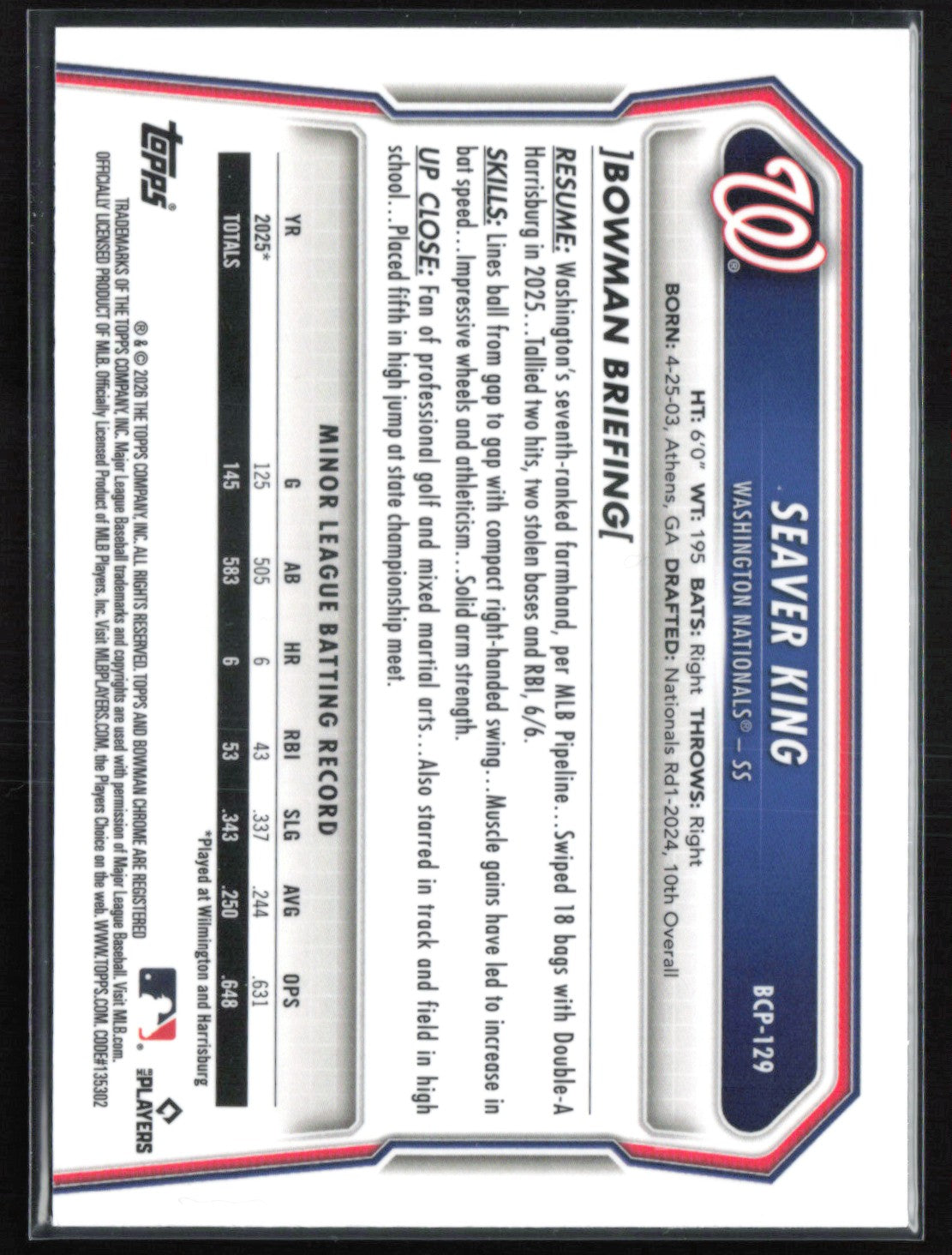 Seaver King Prospect