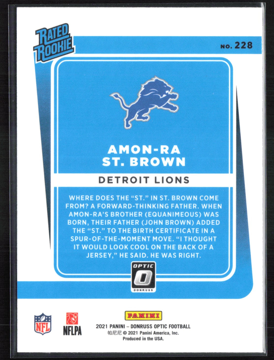 Amon-Ra St. Brown RC 2021 Optic Rated Rookie