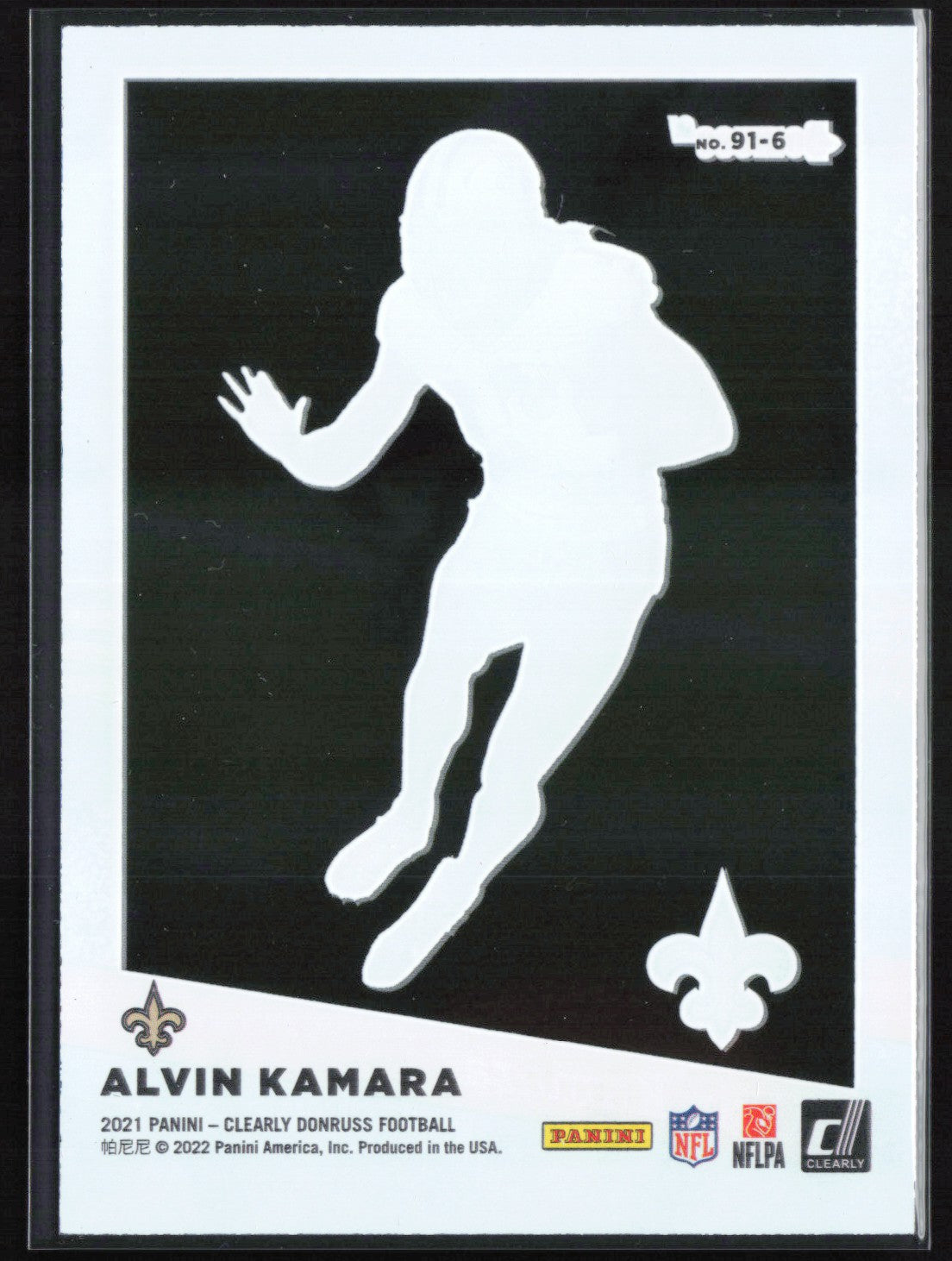Alvin Kamara Clearly Donruss