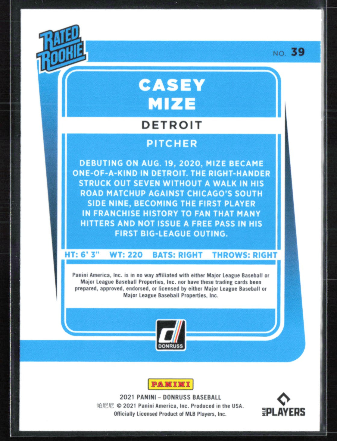 Casey Mize RC Purple Foil