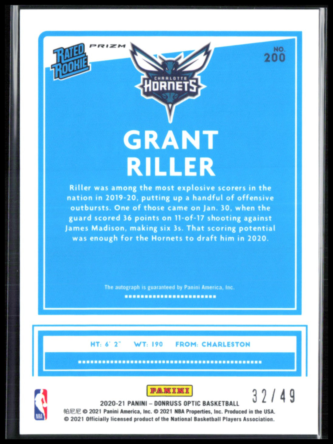 Grant Riller RC Auto Blue Holo /49