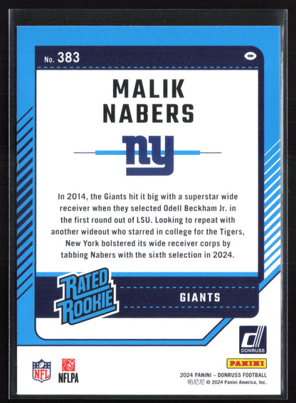 Malik Nabers RC Rated Rookie
