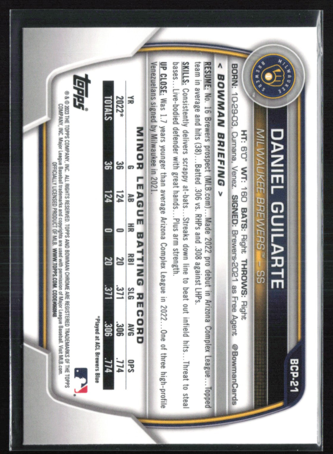 Daniel Guilarte 1st Bowman Sapphire