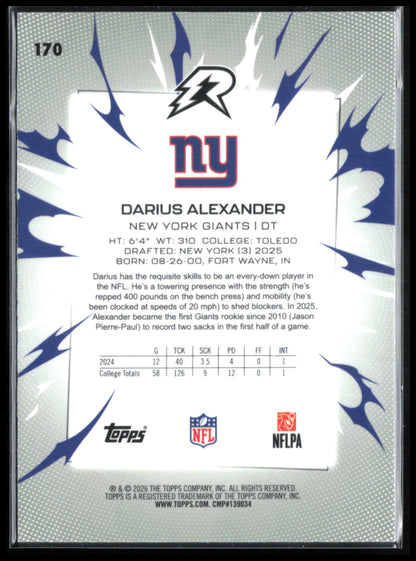 Darius Alexander RC Blue & Orange 2026 Topps Resurgence