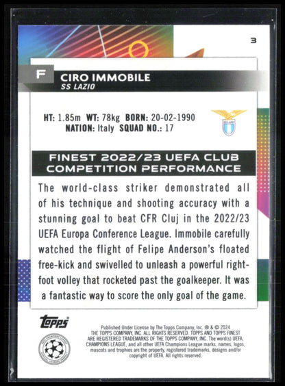 Ciro Immobile Blue /250 2024 Topps Finest