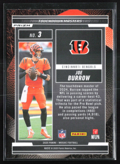 Joe Burrow Orange Mosaic Prizm