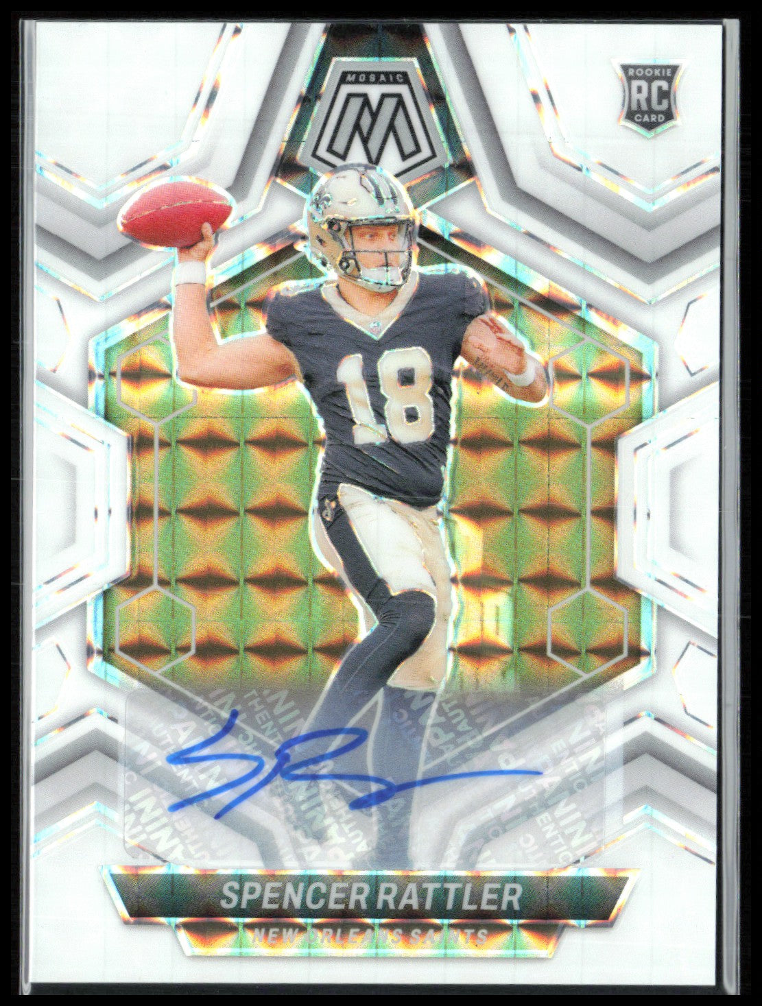 Spencer Rattler RC Auto White Mosaic 2024 Mosaic