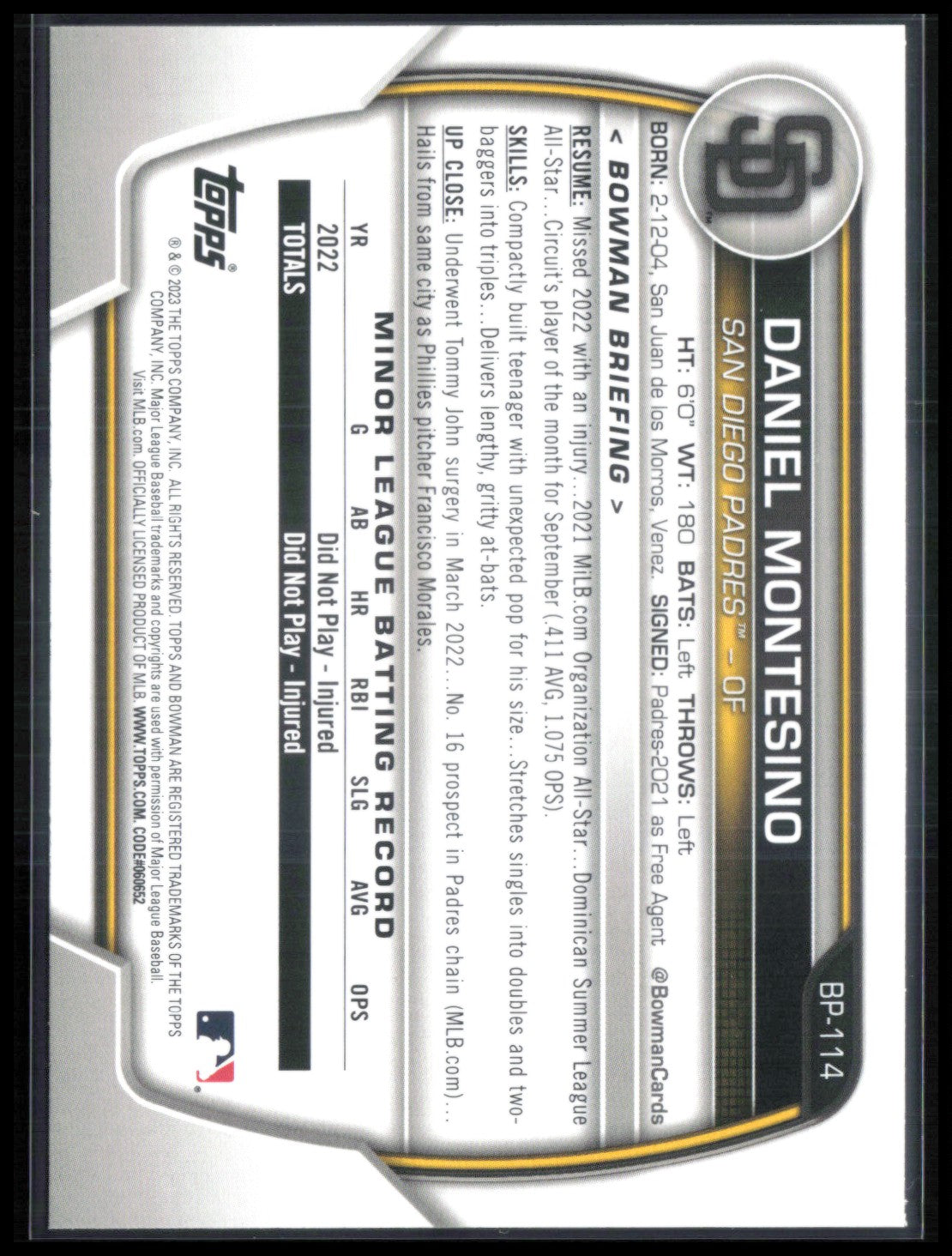 Daniel Montesino 1st Bowman /299