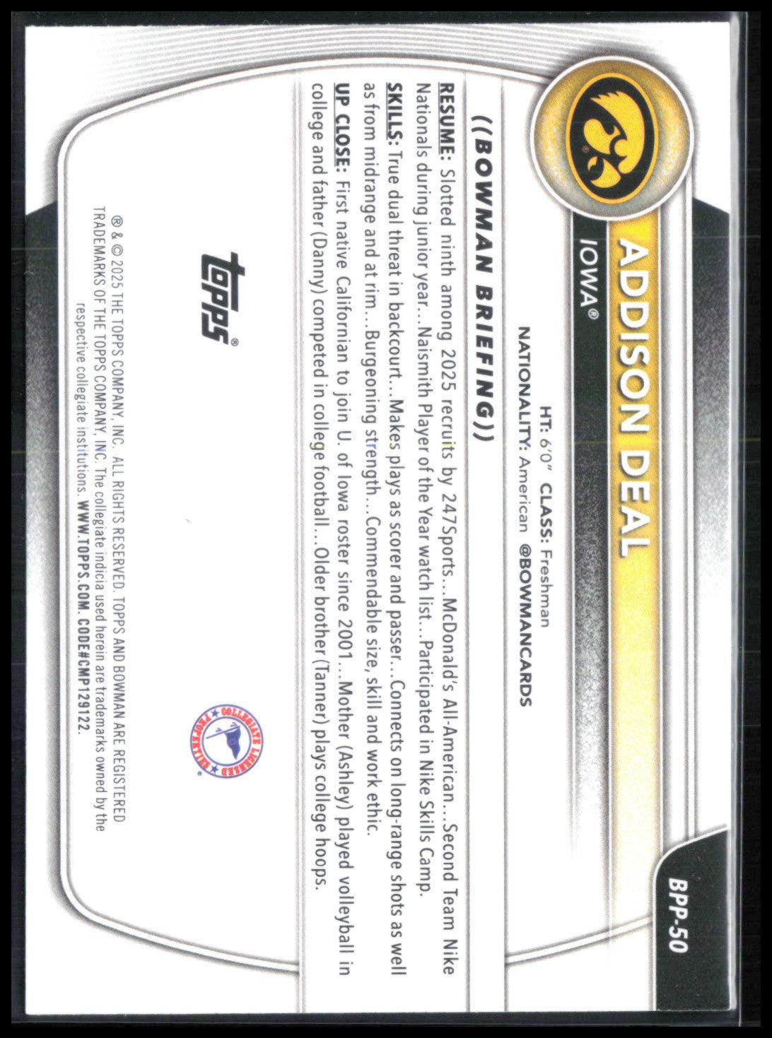 Addison Deal 1st Bowman