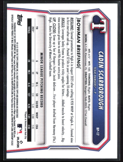 Caden Scarborough 1st Bowman Blue /150
