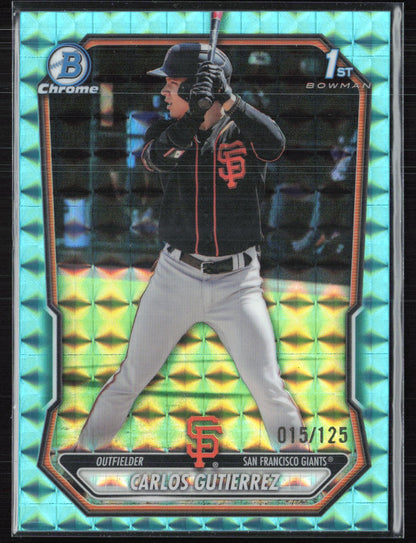 Carlos Gutirrez 1st Bowman Aqua Geometric /125