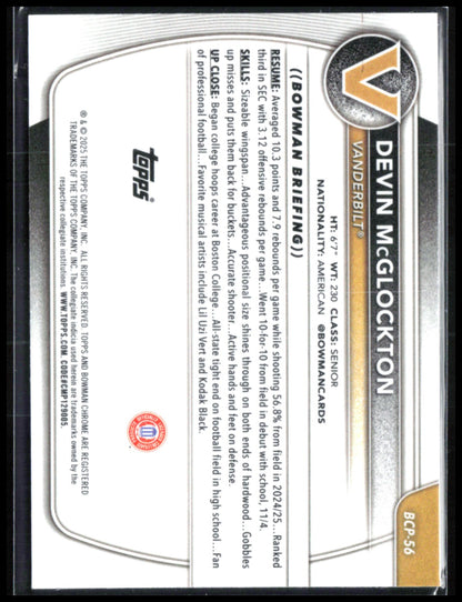 Devin McGlockton 1st Bowman Mojo