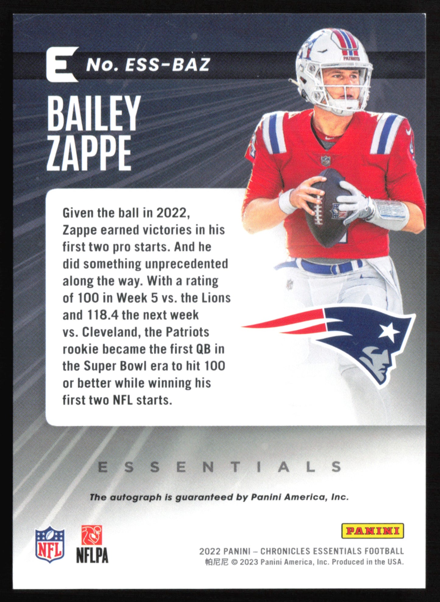 Bailey Zappe RC Auto /199