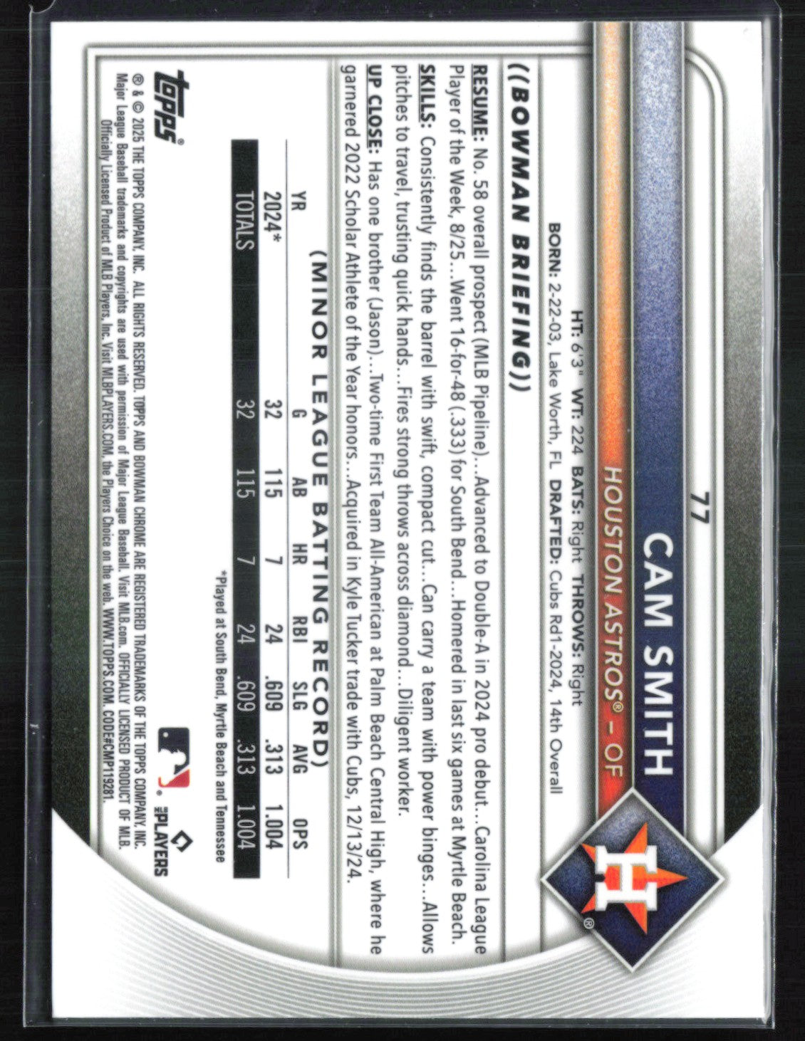 Cam Smith RC Red Rookie Logo