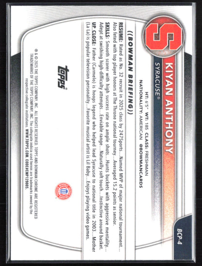 Kiyan Anthony 1st Bowman Mojo