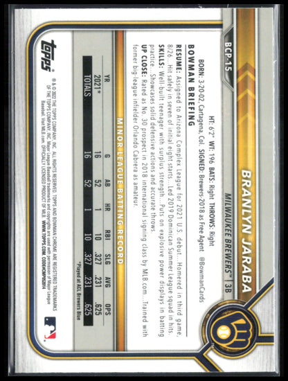 Branlyn Jaraba 1st Bowman Mojo