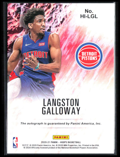 Langston Galloway Auto Hoops Ink 2020-21 HOops