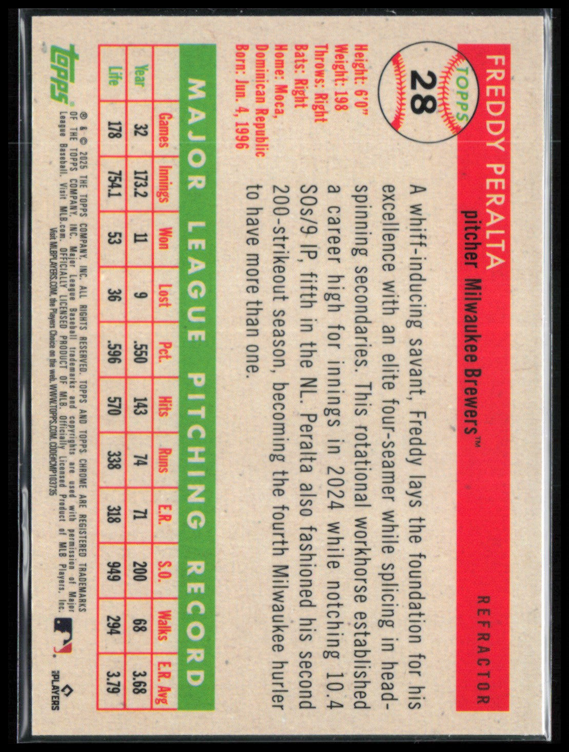 Freddy Peralta Refractor