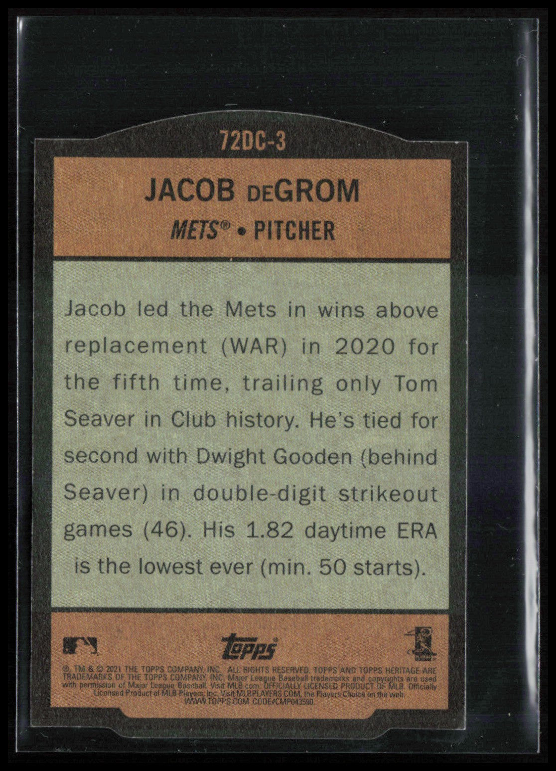 Jacob DeGrom Mini Die-Cut