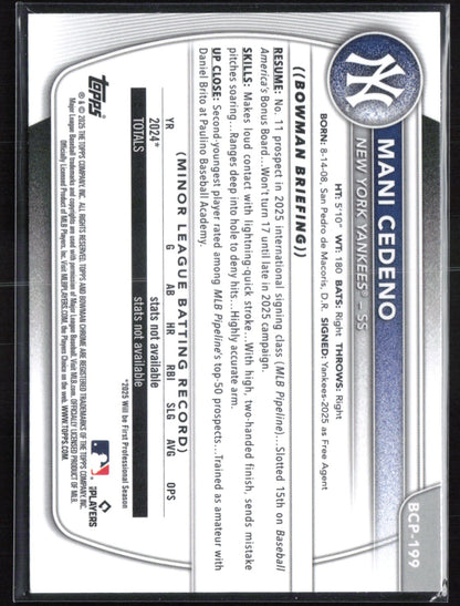 Mani Cedeno 1st Bowman Mojo