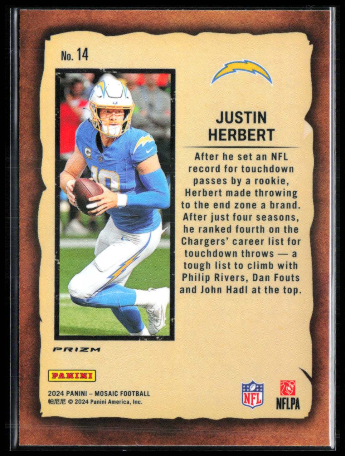 Justin Herbert Notoriety Mosaic Prizm
