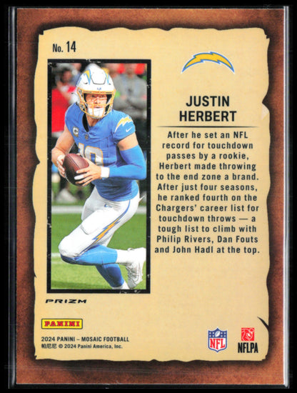 Justin Herbert Notoriety Mosaic Prizm