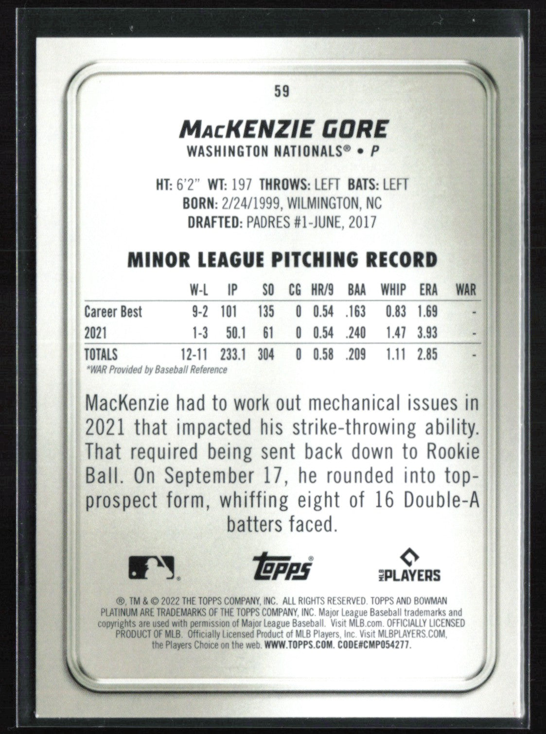 MacKenzie Gore RC Foil