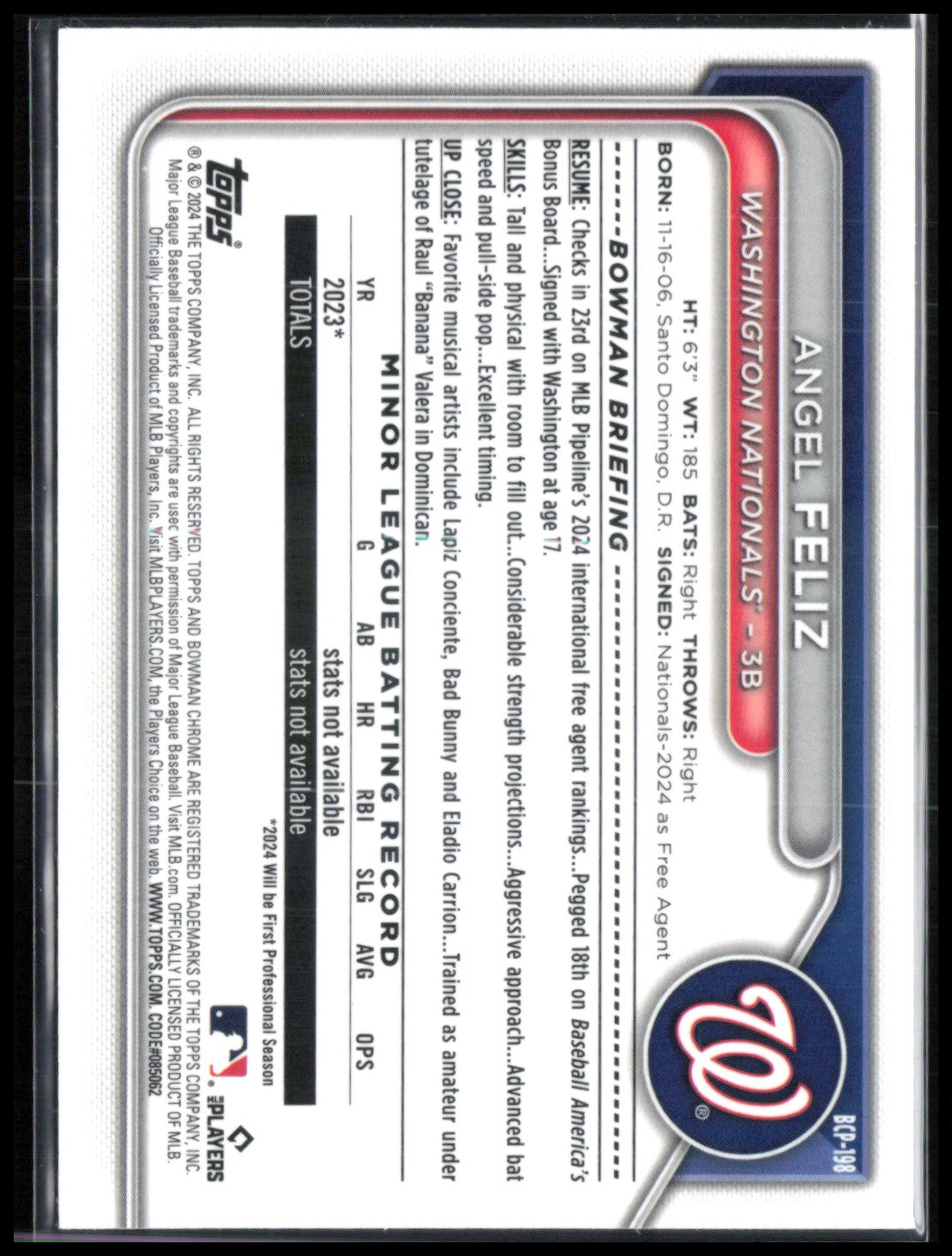 Angel Feliz 1st Bowman