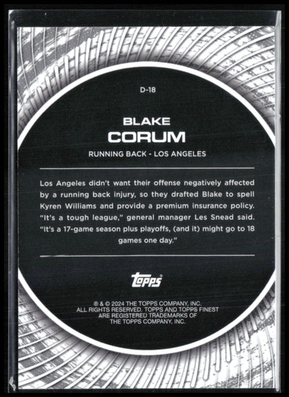 Blake Corum RC Purple /125 Finest Debuts