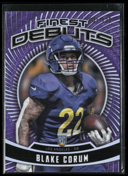 Blake Corum RC Purple /125 Finest Debuts
