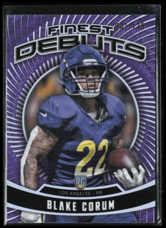 Blake Corum RC Purple /125 Finest Debuts